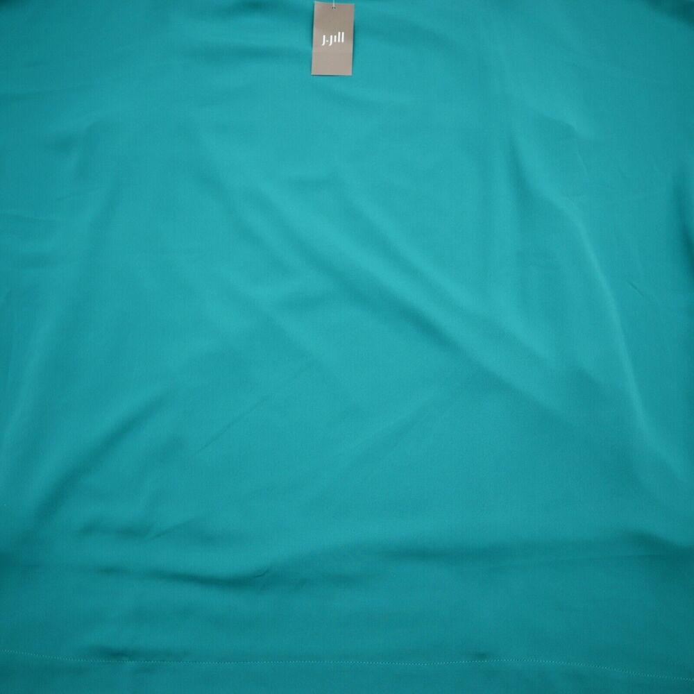 J.Jill Wearever Collection Shirt Womens XL Teal Round Neck Ruffle Sleeve Top NEW - Picture 14 of 16